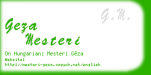 geza mesteri business card